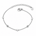 Heart bracelet steel color on a white background