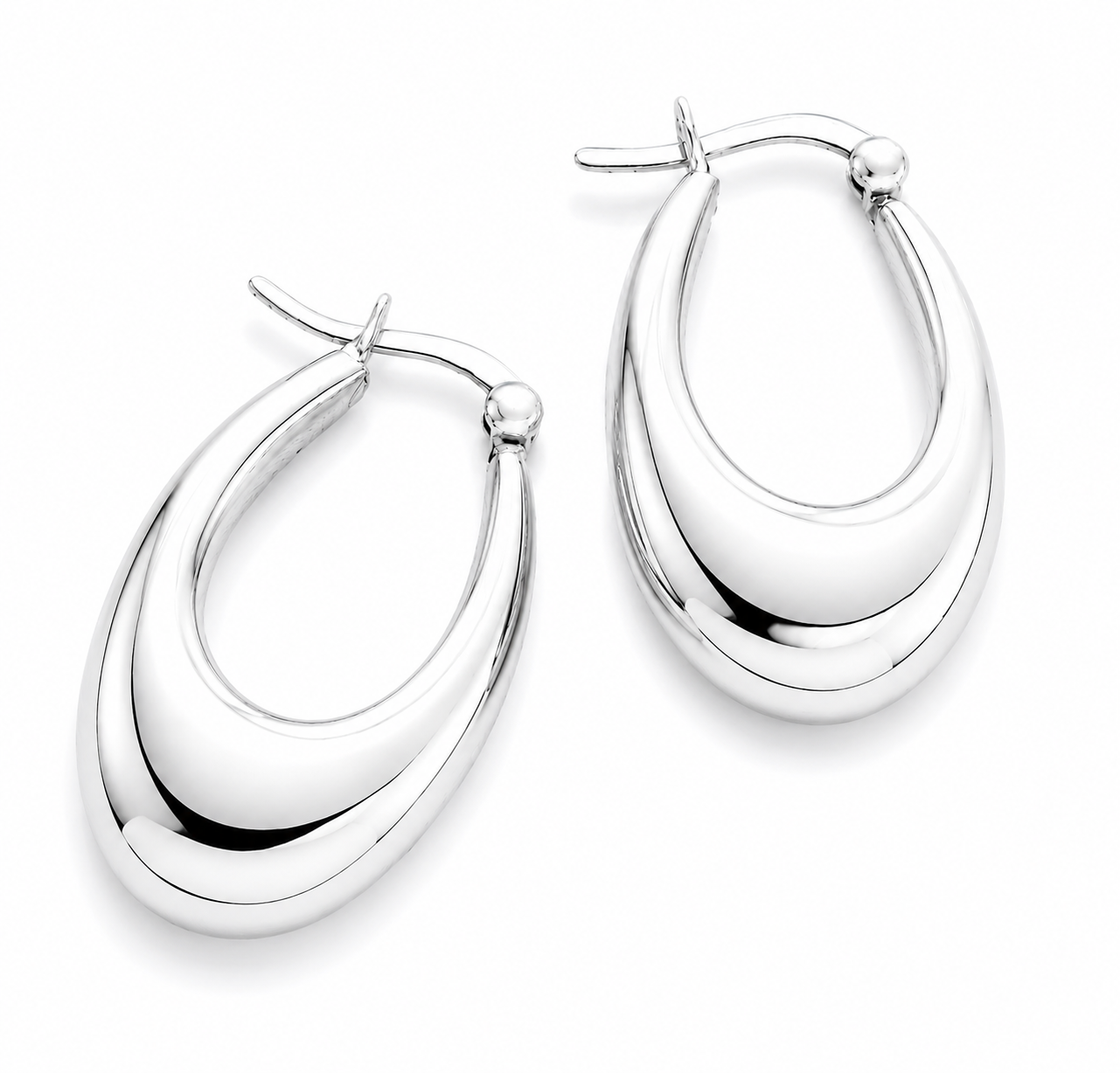 Sculptural Teardrop Hoops