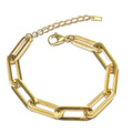 Ralluna Gold Paperclip Bracelet - Detail View of 18K Gold Plated Stainless Steel Links