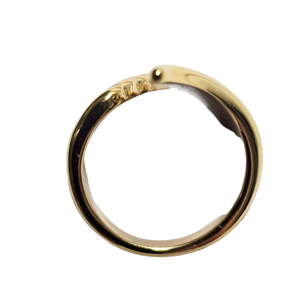 Ralluna Gold Wing Ring – Full Band View in 18K Gold Plated Stainless Steel