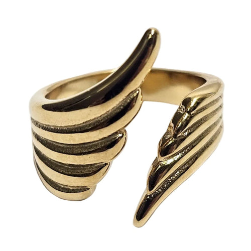 RALLUNA Gold Wing Ring – 18K Gold Plated Stainless Steel Jewelry