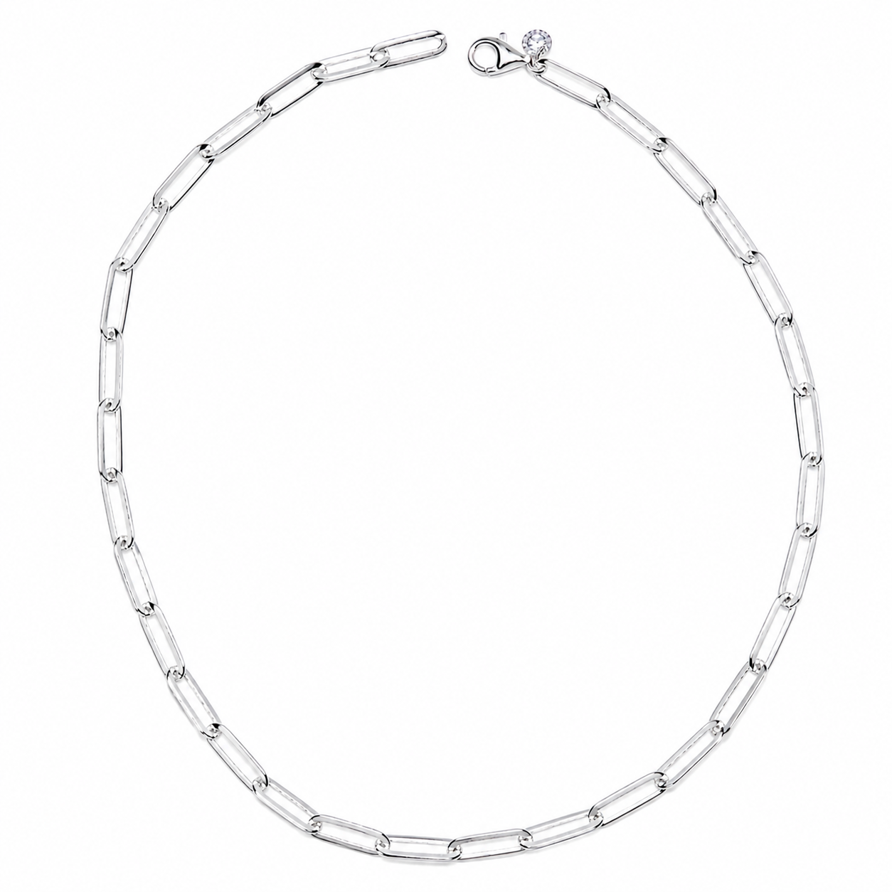 Italian Flat Paperclip Necklace