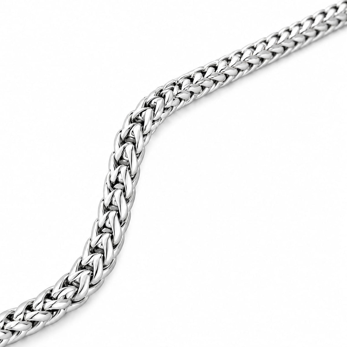 925 sterling silver Franco chain curved detail