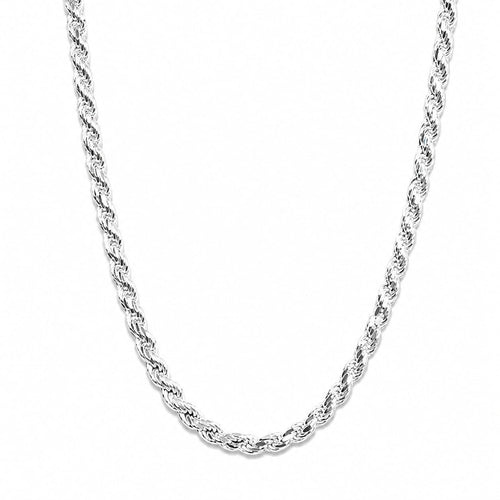 Close-up of polished 925 sterling silver rope chain links