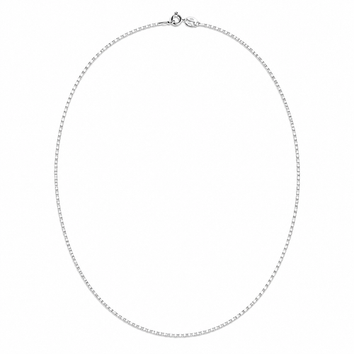 925 sterling silver square box chain necklace full view