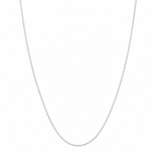 925 sterling silver square box chain necklace on white background